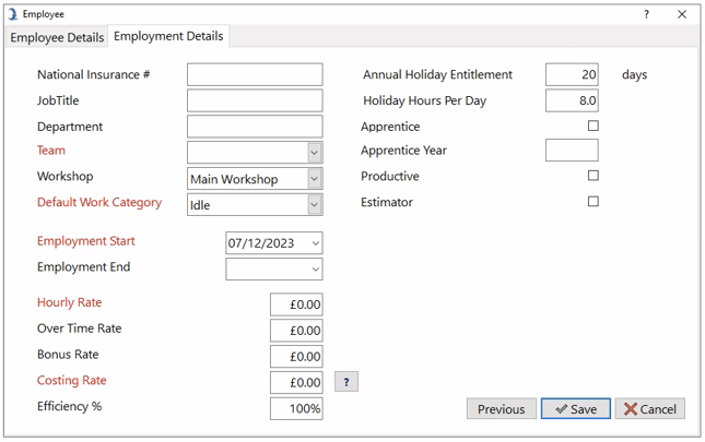 Employment Details in Data Collection